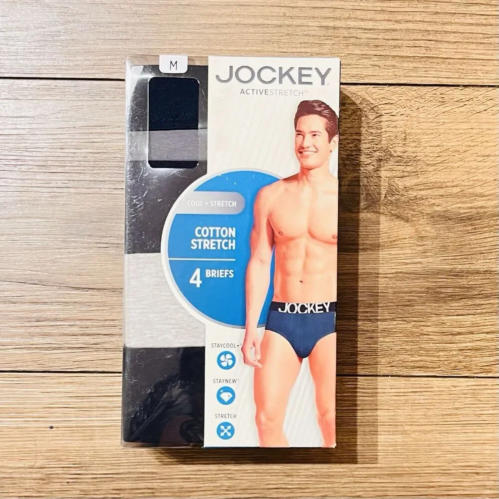 Jockey ActiveStretch 4-Pack Men’s Briefs Size M 32-34 New Sealed Cotton Stretch